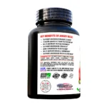 Coregenix Lab Angry Bulk back label highlighting key benefits, usage instructions, certifications, and manufacturing details for muscle mass support supplement.